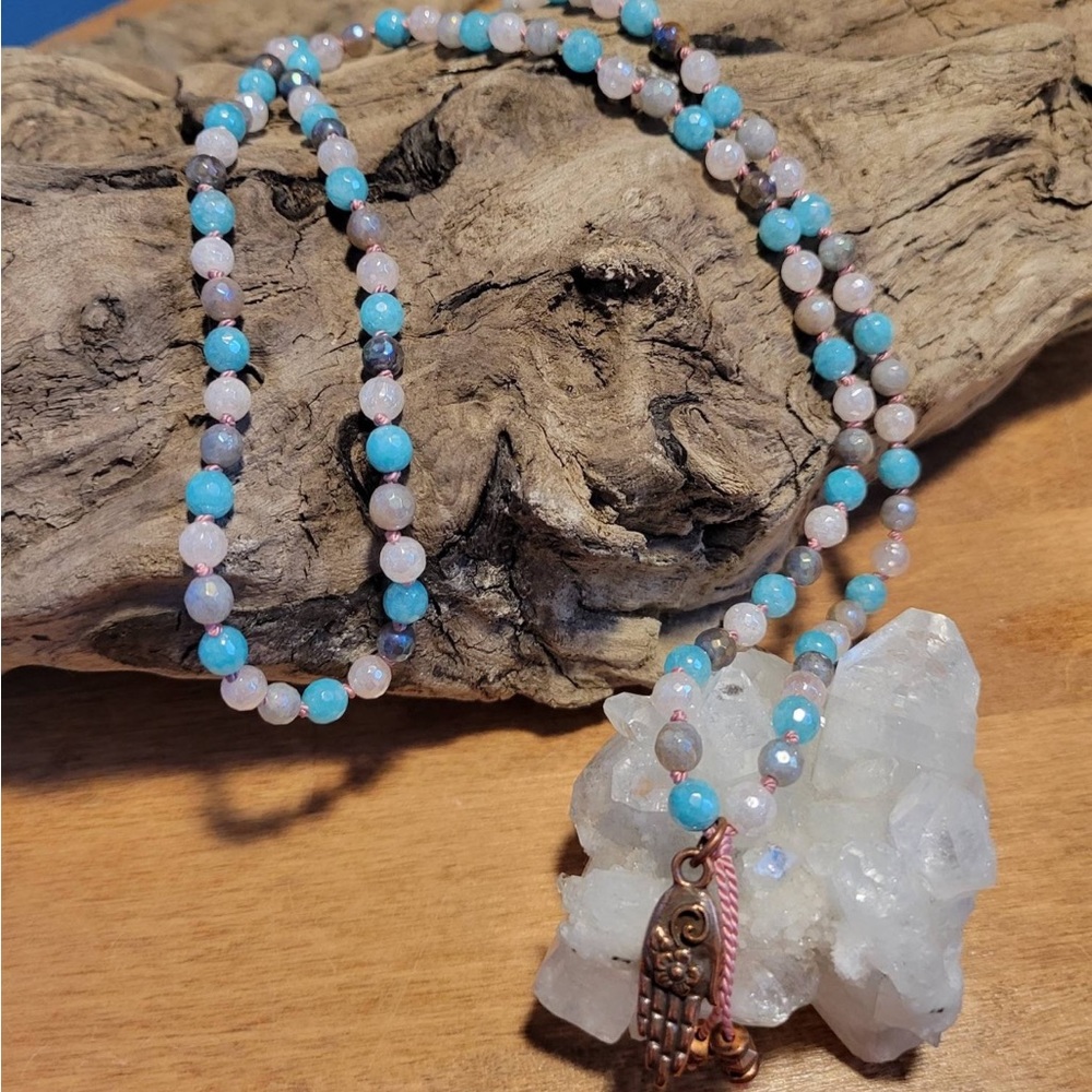 Handmade Gemstone Mala Necklace